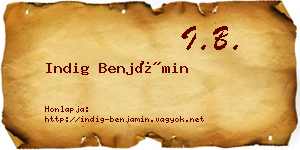 Indig Benjámin névjegykártya