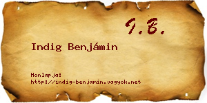 Indig Benjámin névjegykártya